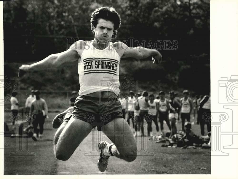 Press Photo Poster painting West Springfield High Long Jumper Jaime Shankle Competes in Meet