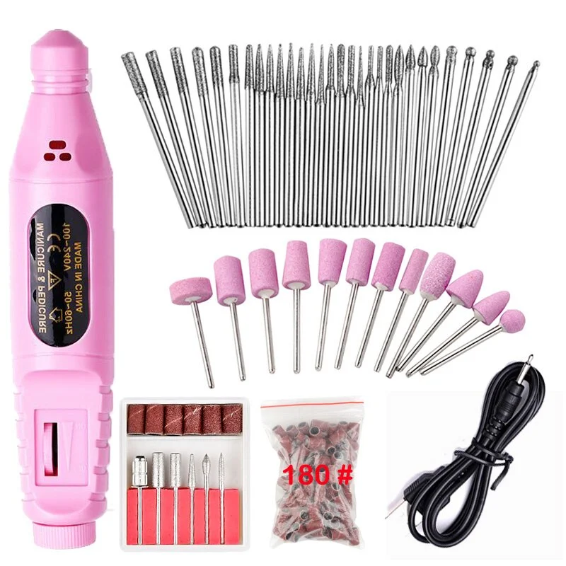 Professional  Machine Electric Nail Drill Bits Set Mill Cutter Nail Art Sanding File Gel Polish Remover Nail Tools-Nail Inspo