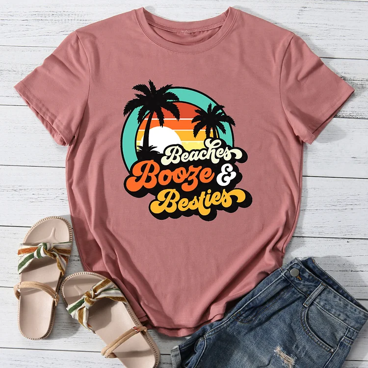 Beaches Booze and Besties T-Shirt Tee-014183