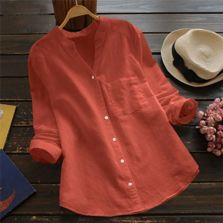 🔥Last Day 50% OFF-Women's Linen Cotton Casual Loose Shirt