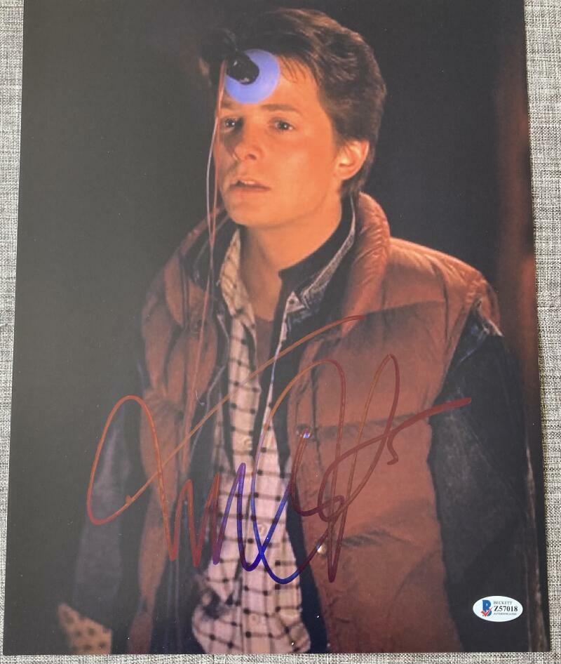 MICHAEL J. FOX SIGNED AUTOGRAPH - BACK TO THE FUTURE RARE 11X14 Photo Poster painting BECKETT 2