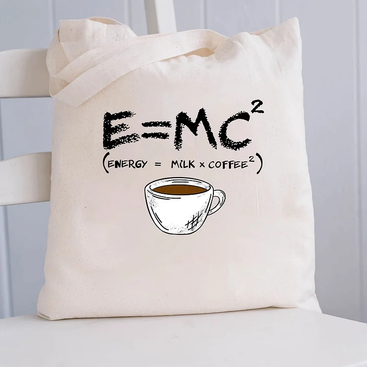 Pupiloves  Energy=Milk+Coffee Tote Bag