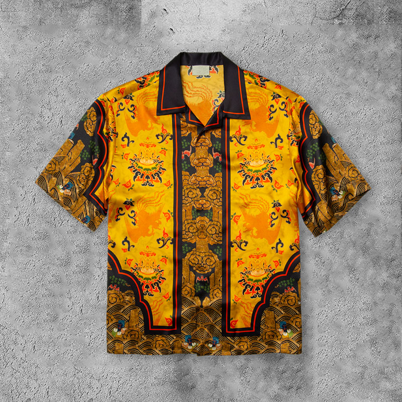 Short-Sleeved Traditional Shirts in Yellow