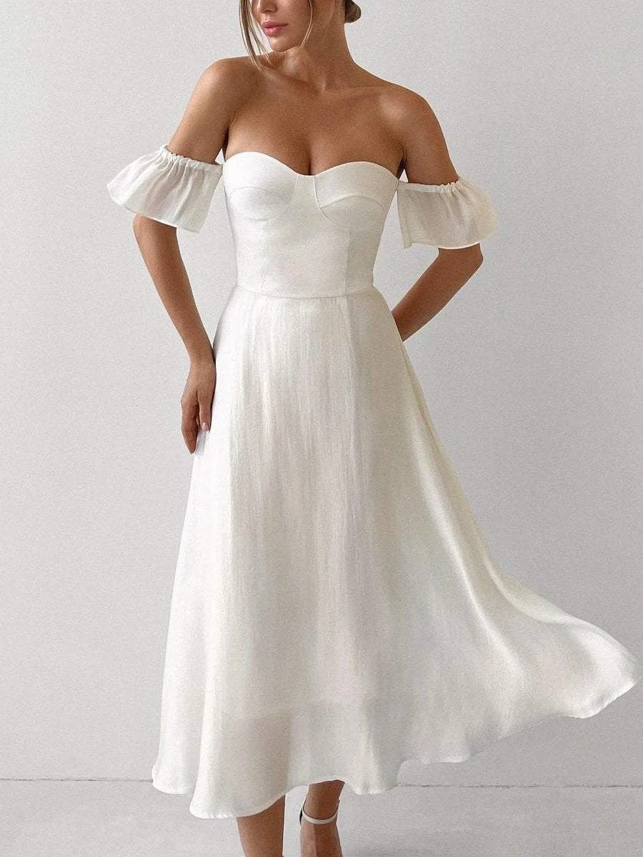 Simple And Elegant One Shoulder Dress
