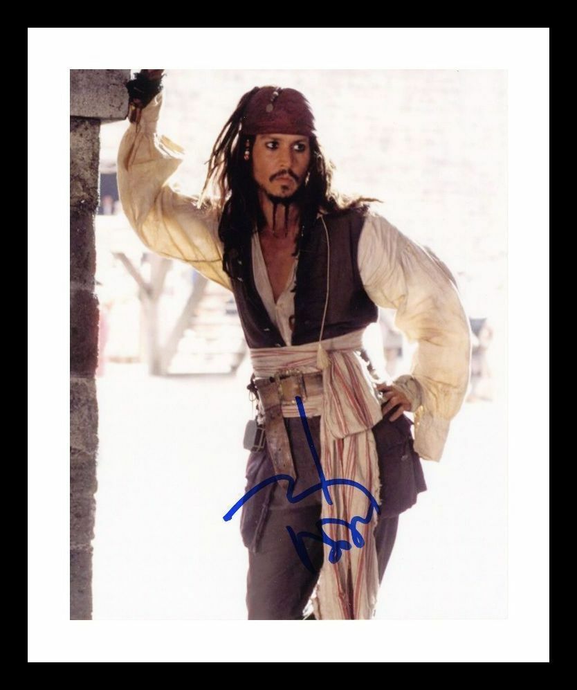 Johnny Depp - Pirates Autograph Signed & Framed Photo Poster painting 3