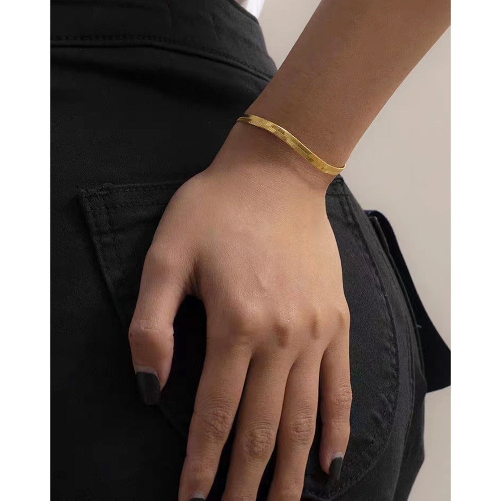 925 Sterling Silver Fashion Stripe Geometric Silver Electroplating Bracelets