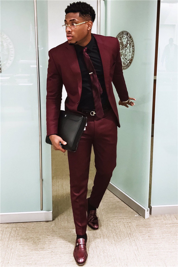 Bellasprom Fashion Dinner One Button Burgundy Suits for Prom For Groom Bellasprom