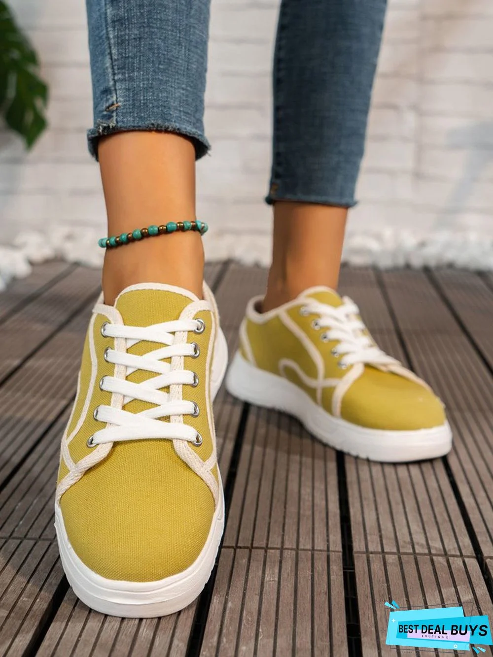 Plus Size Split Joint Canvas Sneakers