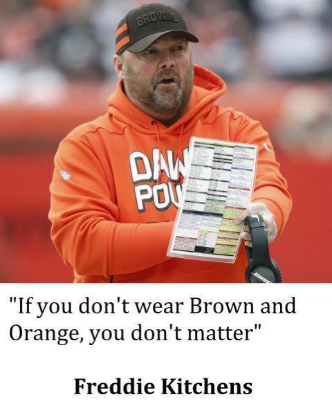 FREDDIE KITCHENS Cleveland Browns Brown and Orange