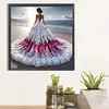 Girl With A Fancy Skirt - Partial Special Shaped Diamond Painting 30*30cm