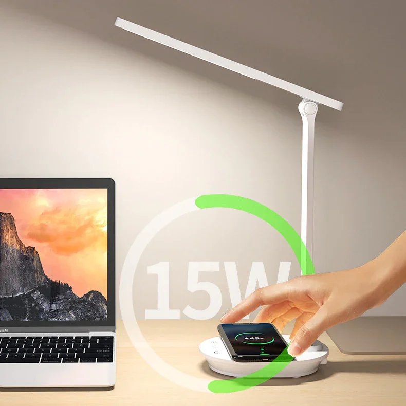 LED Rechargeable Dual-Purpose Mobile Phone 15W Wireless Charger Lamp