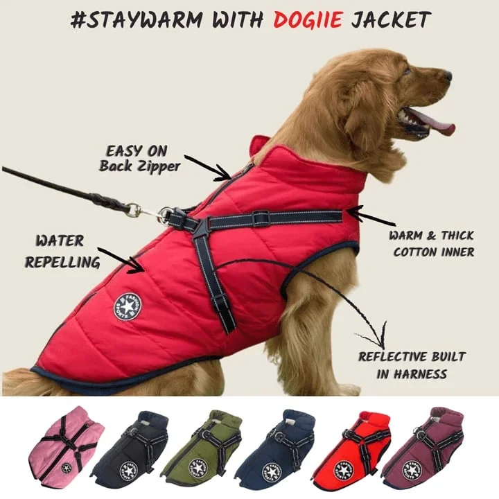 🔥 Waterproof Furry Jacket for Dogs of All Sizes