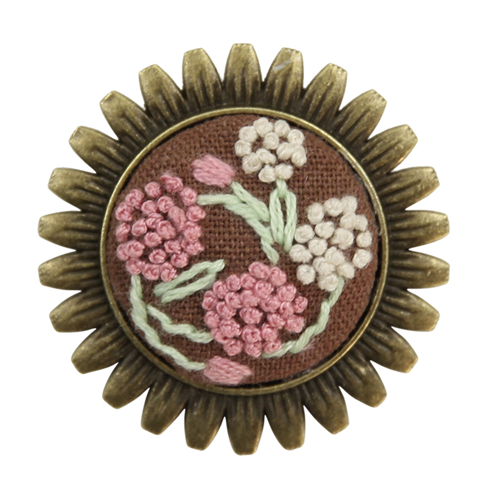 

Flower - Cross Stitch Embroidery - Applique Brooch, 501 Original