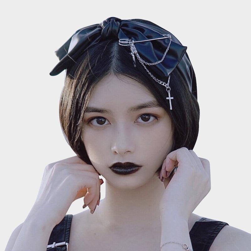 Cross Chain Big Pin Hair Band
