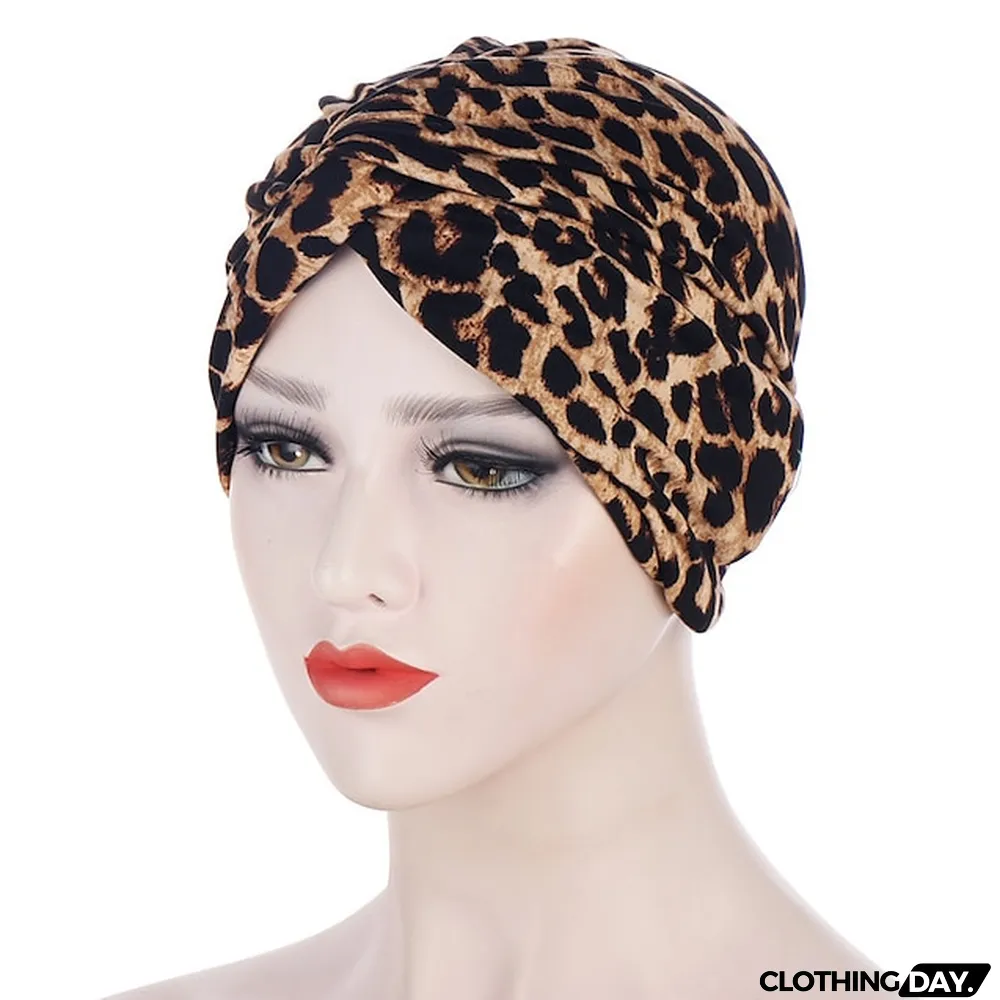 Women Muslim Daily Turban Folding Cross Knotted Hair Scarf Elastic Head Wrap Headwear Bandanas Lady Hair Hats Beanie Hair Loss Accessories