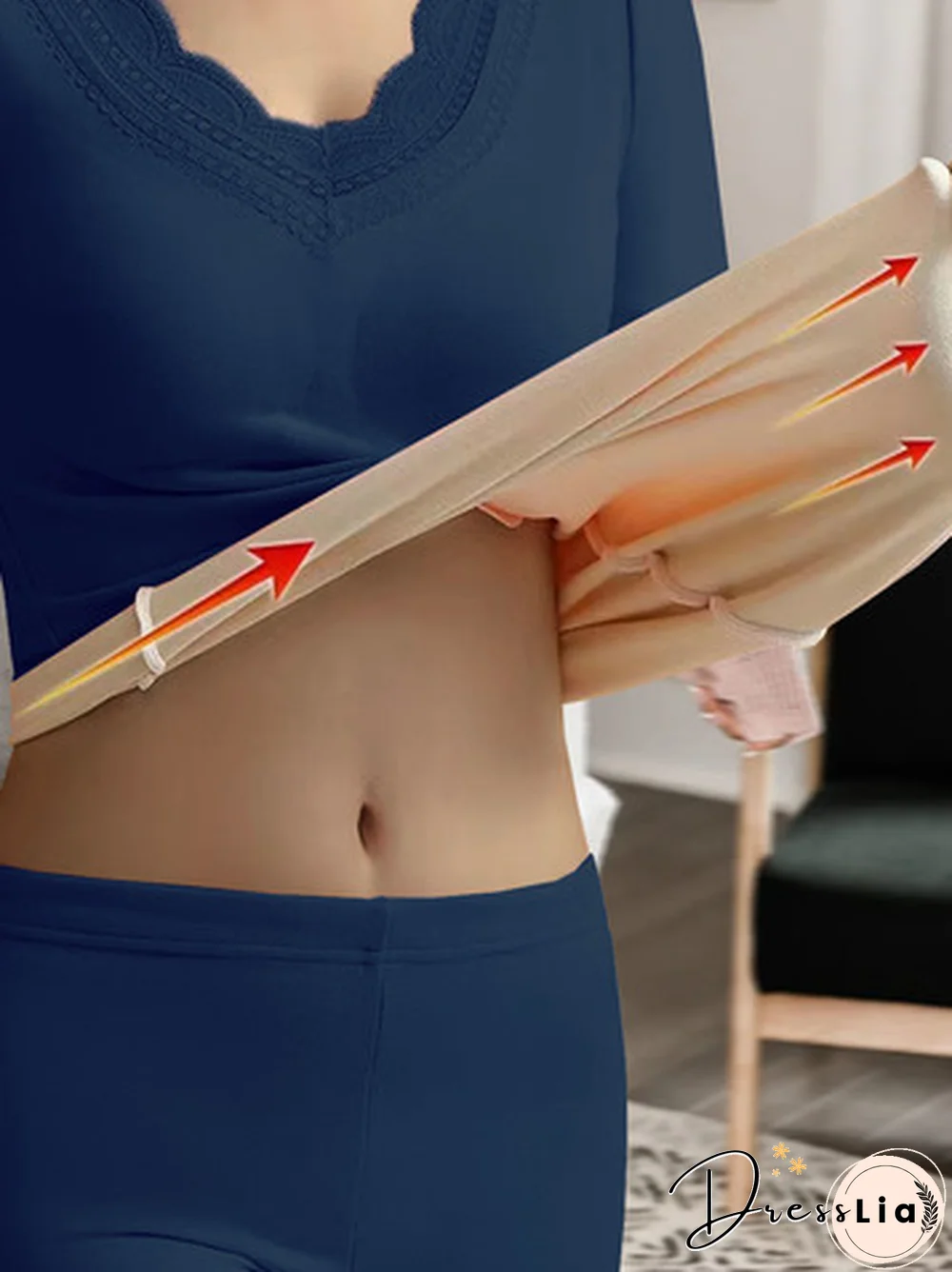 Casual Plain Fluff/Granular Fleece Fabric Patchwork Lace Thicken T-Shirt