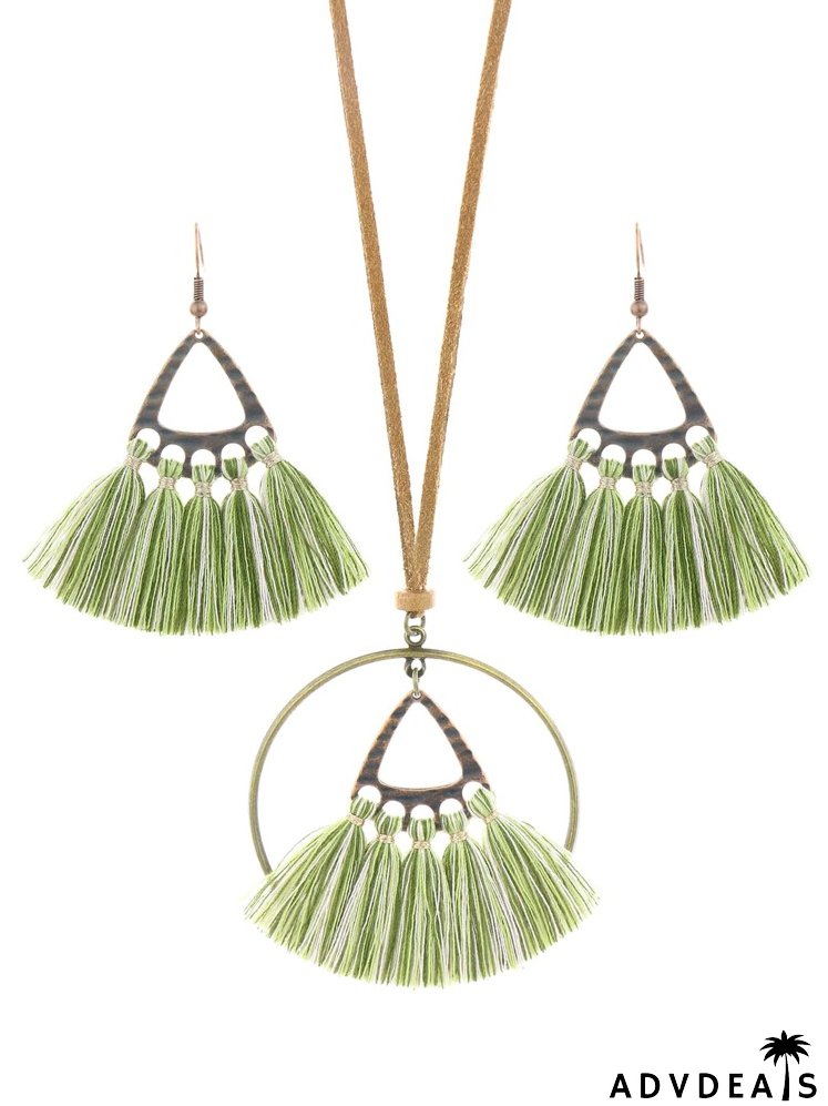3pcs Tassel Decor Jewelry Set