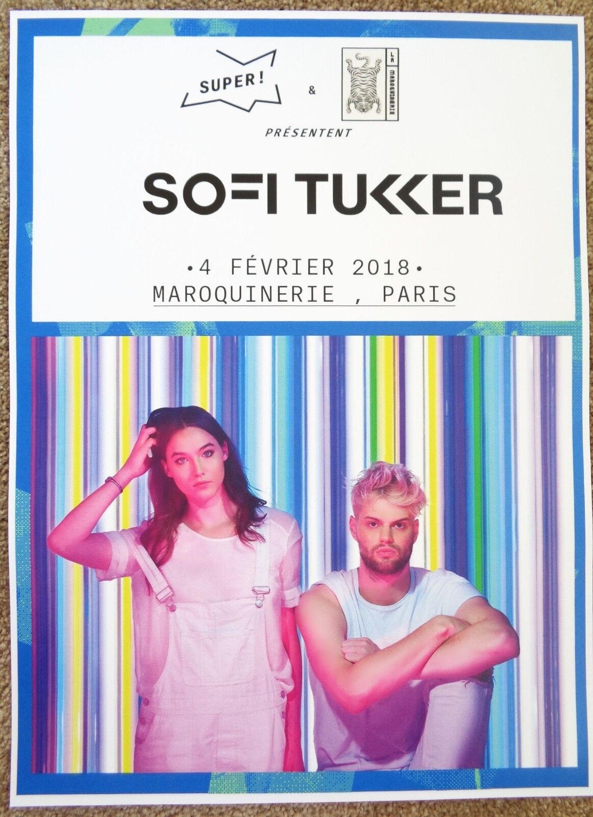 SOFI TUKKER 2018 Gig POSTER Paris France Concert