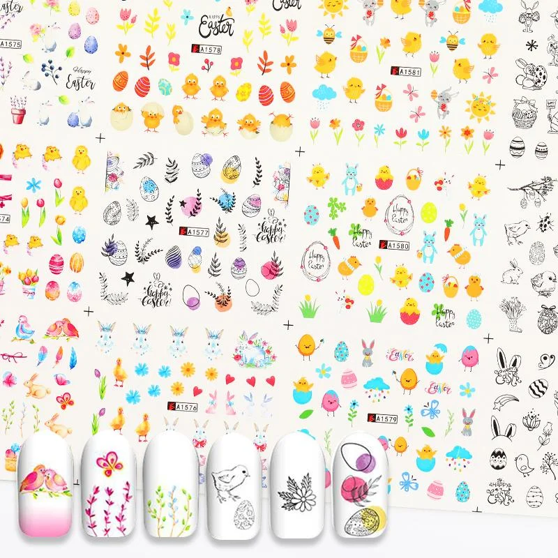 12Pcs Summer Fruit Water Decals Fruit/Kiwi/Banana/Lemon/ Strawberry Designs DIY Nail Stickers Wraps Slider Decoration