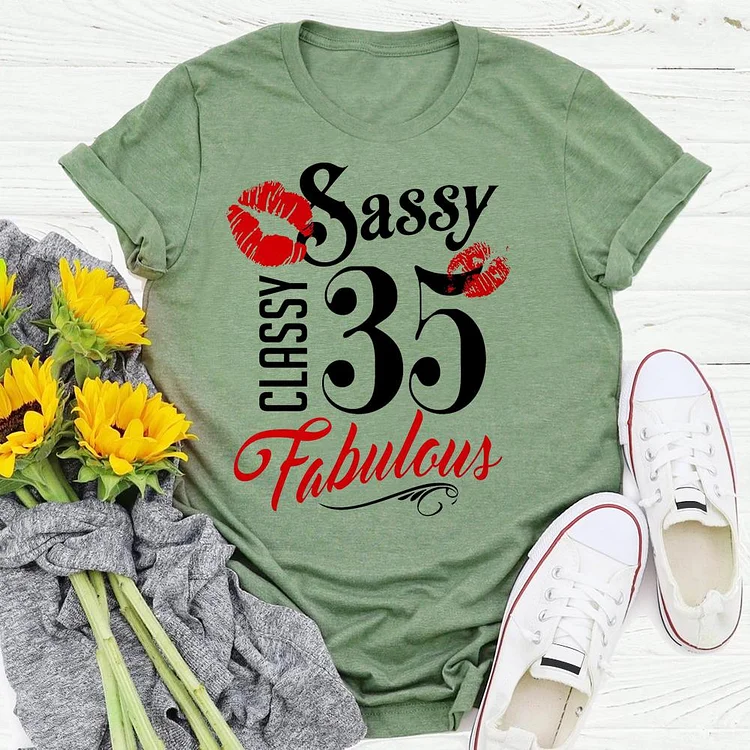 fabulous 35th  Birthday T-shirt Tee -02794-Annaletters