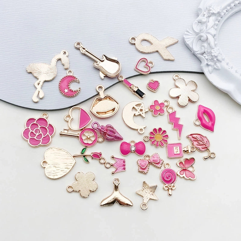 1 Piece 17 * 21mm Zinc Alloy Heart Shape Flower Pendant Jewelry Accessories