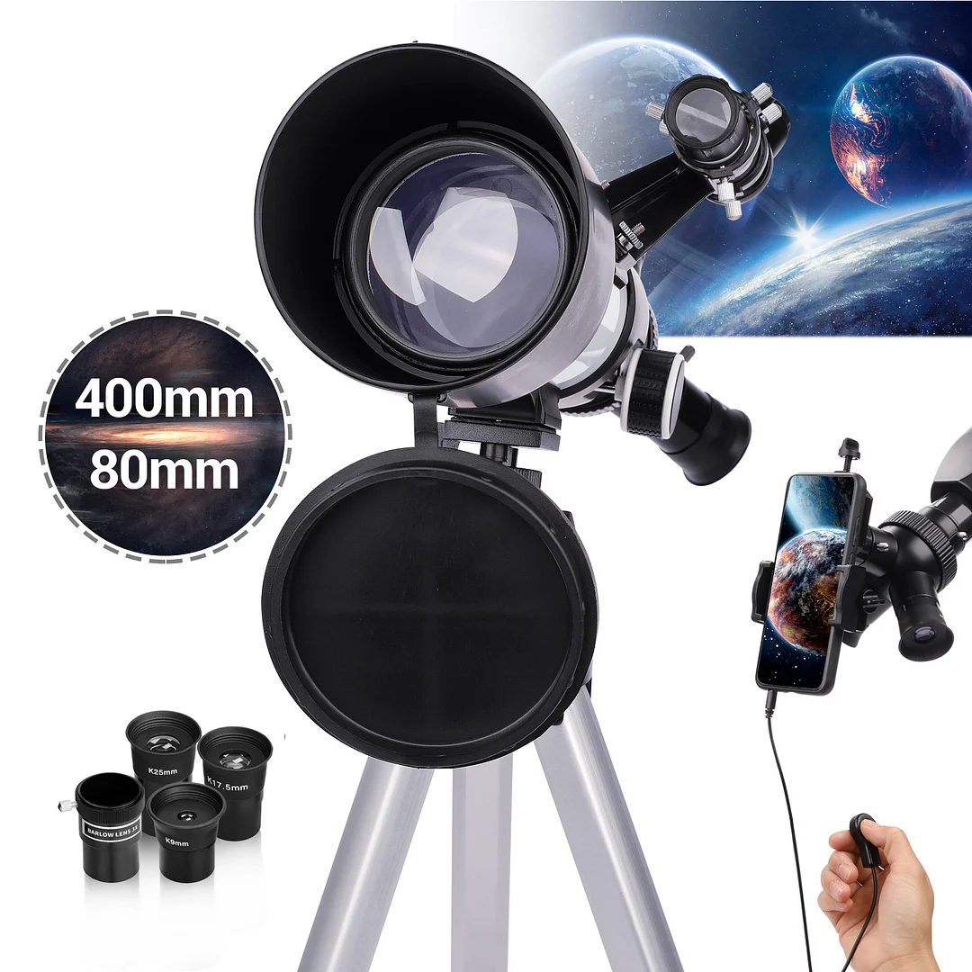 BEBANG Telescope for adults astronomy , 80mm Aperture Astronomical Telescope, 3 Rotatable Eyepieces Refractor Telescope with Tripod