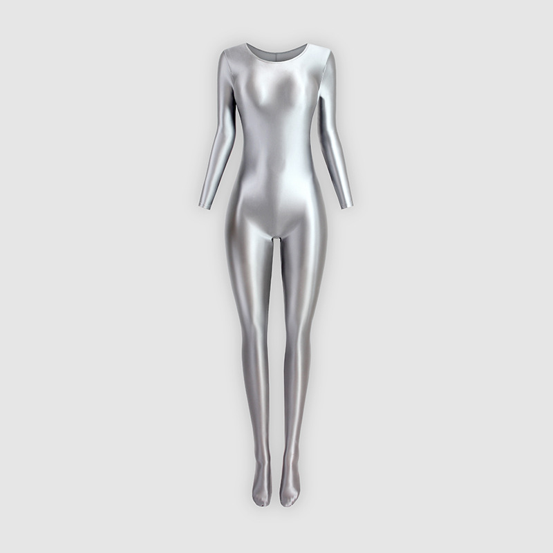 Stretch glossy tights for body shaping and sports