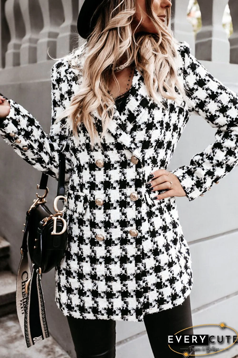 Fashion Street Plaid Turn-back Collar Outerwear(5 colors)