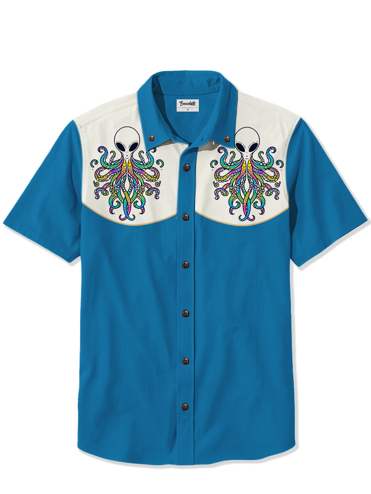 Colorful alien octopus - 100% Cotton Shirt