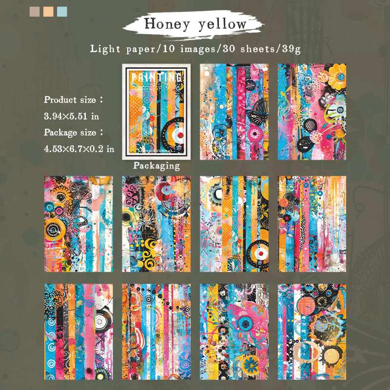 Journalsay 30 Sheets Art Painting Series Vintage Flower Material Paper