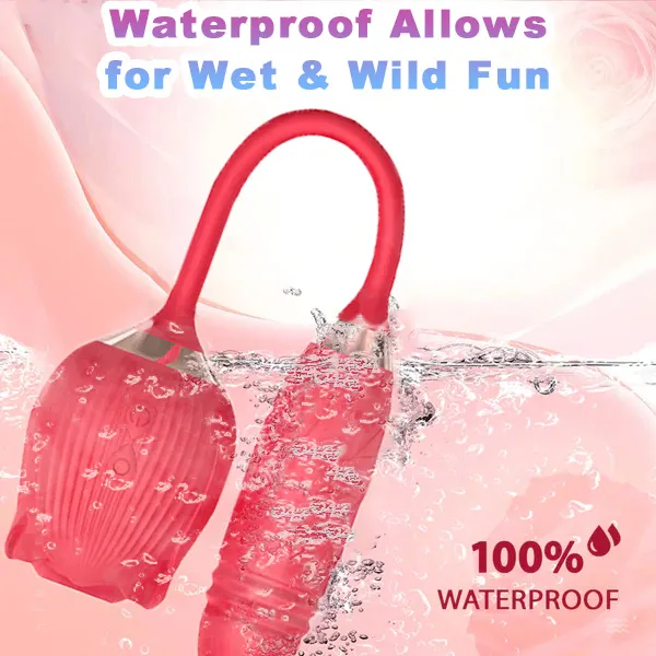 Blue Ros&eacute;Trio 3-in-1 Rose Toy - Suction, Thrusting