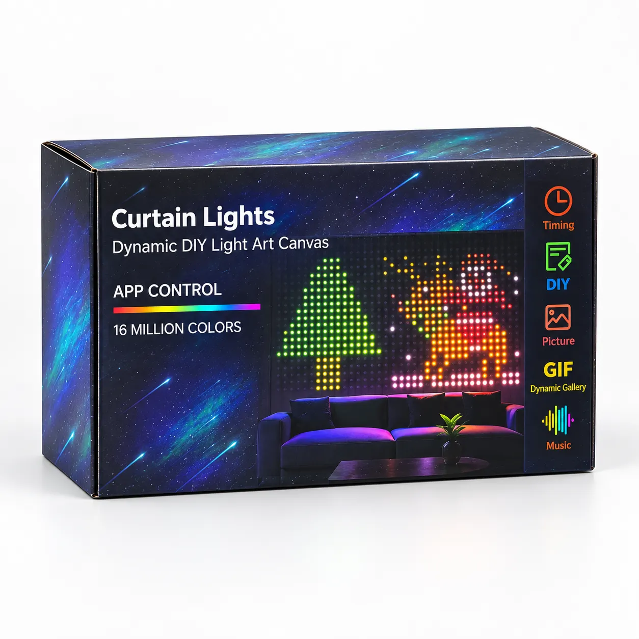 Curtain Lights Dynamic DIY Light Art Canvas product packaging