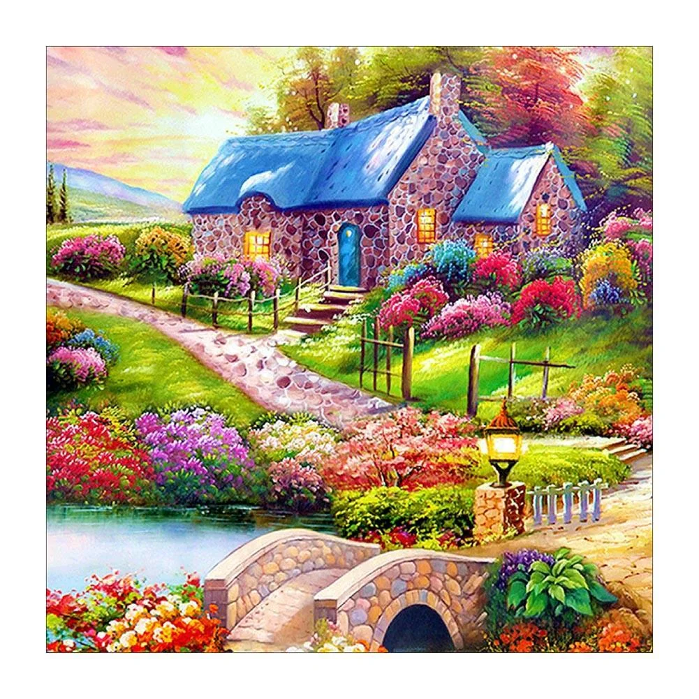 Full Round Diamond Painting - Colorful House(30*30cm)