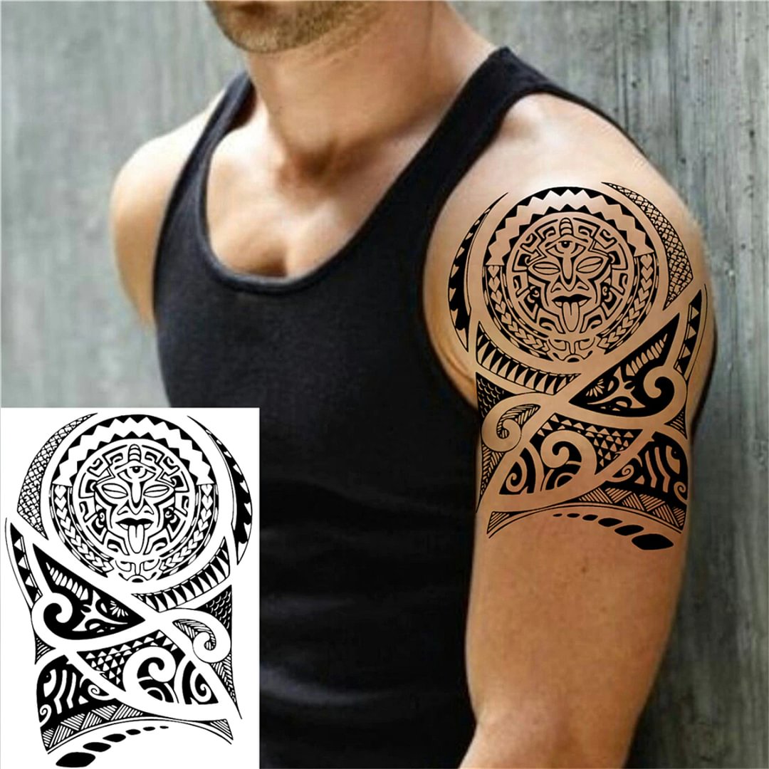 Sdrawing Anchor Skull Temporary Tattoos For Women Men Adult Pirate Black Skeleton Tattoo Sticker Fake Wolf Lion Tiger Tatoos Back