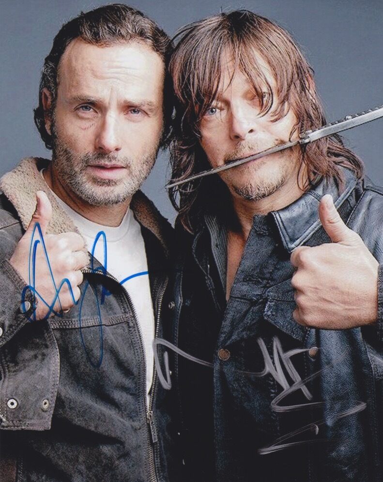 The Walking Dead (Norman Reedus & Andrew Lincoln) signed 8x10 Photo Poster painting