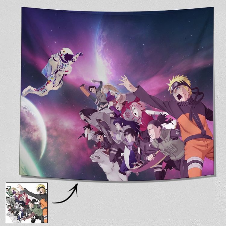 Custom Naruto Tapestry |  Astronaut Starry Tapestry | Custom Animes Tapestry | Anime Naruto Tapestries