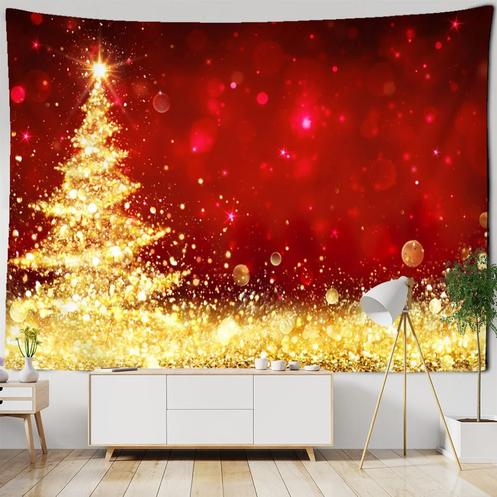 Christmas Tree Series Tapestry Wall Hanging Cartoon Kawaii Bohemian Style Aesthetics Room Gift Home Decor