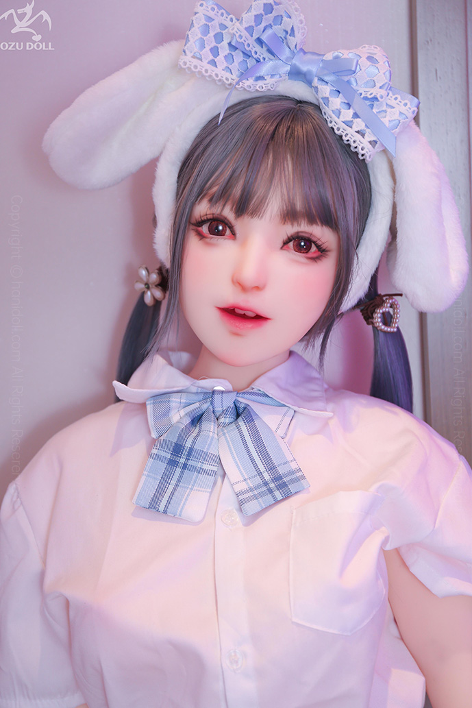 Mozudoll 145cm Realistic TPE College Girl Doll - White Shirt JK Outfit with Bunny Ears H3845 Mozudoll HANIDOLL