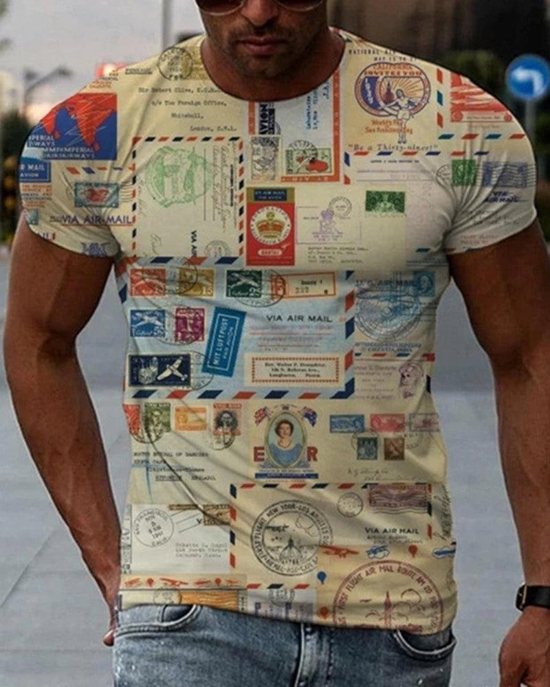 Fashion Casual Simple Print Round Neck Short Sleeve T-shirt