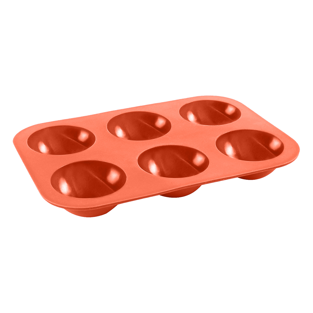 

6 Holes Half Ball Sphere Chocolate Silicone Mold Cake Baking Dessert Mold, Orange, 501 Original