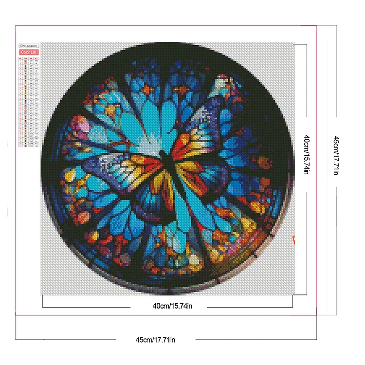 Mandala Pattern 40*40cm(picture) full square drill diamond painting with 4  to 12 colors of AB drill