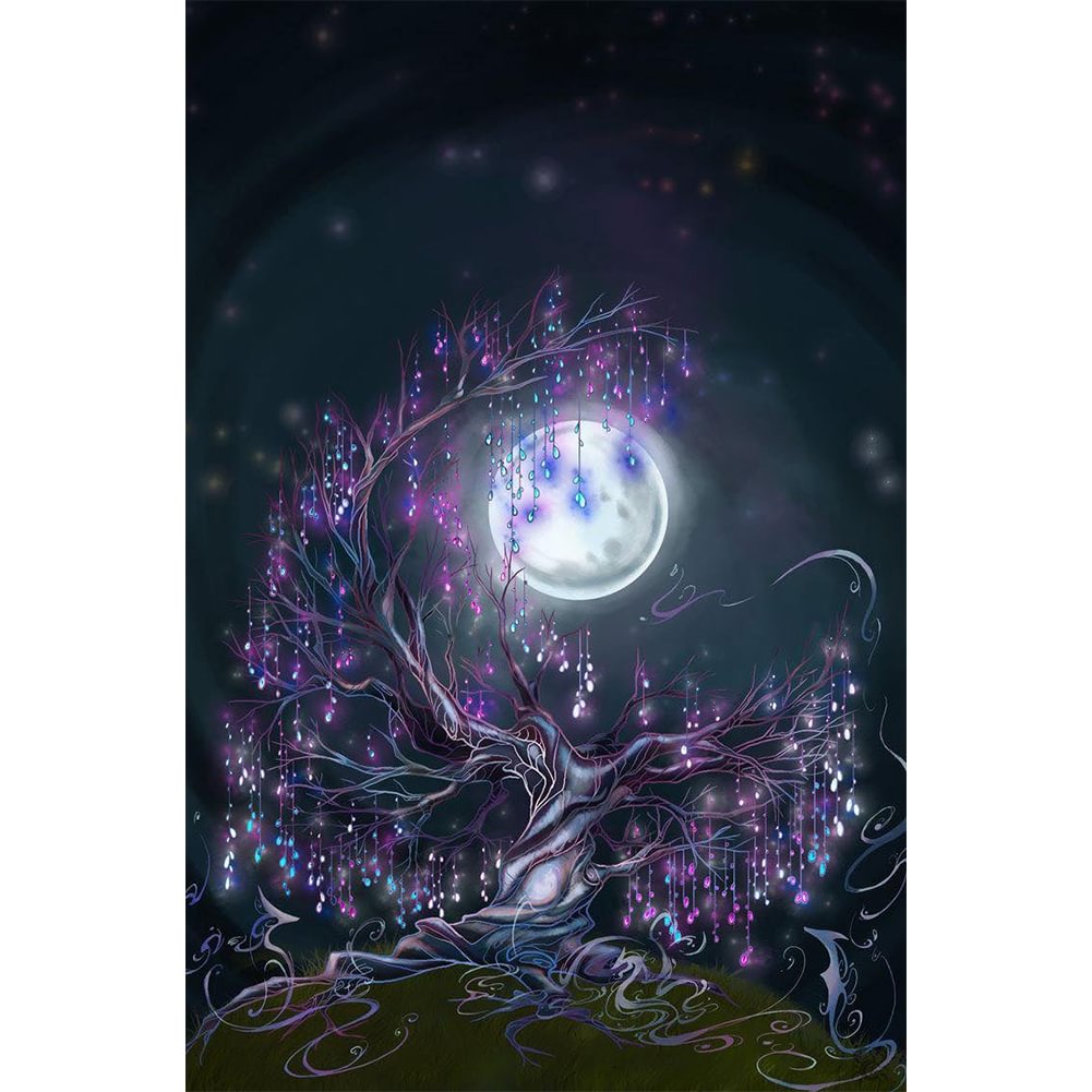 Elves Night Tree - Full Round - Diamond Painting