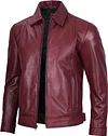 Decrum Mens Leather Jacket - Real Lambskin Classic Vintage Style Leather Jackets For Men