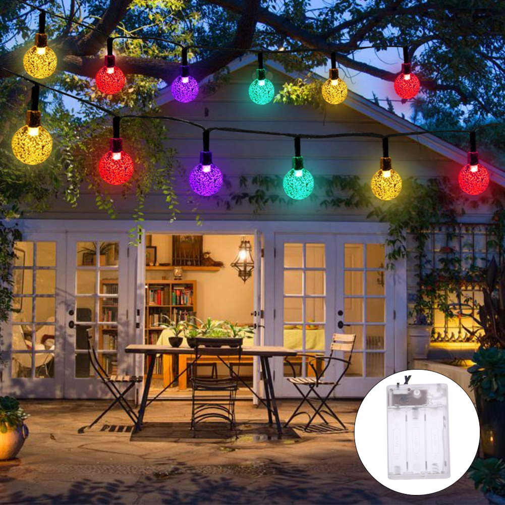 

LED Crystal Ball String Light Fairy Bubble Ball Battery Lamp Festival Decor, Colored light+6m, 501 Original