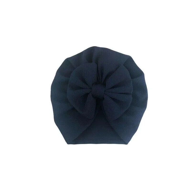 2020 Baby Stuff Accessories Baby Girl Hat With Bow Knot Infant Beanie Solid Big Bowknot Cap For Girls Kid Hats