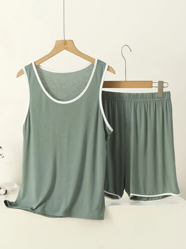 Women's Plus Size Vest Shorts Set Summer Loose High Elasticity Casual Pajama Suit Mommy Maternity Loungewear Outfit
