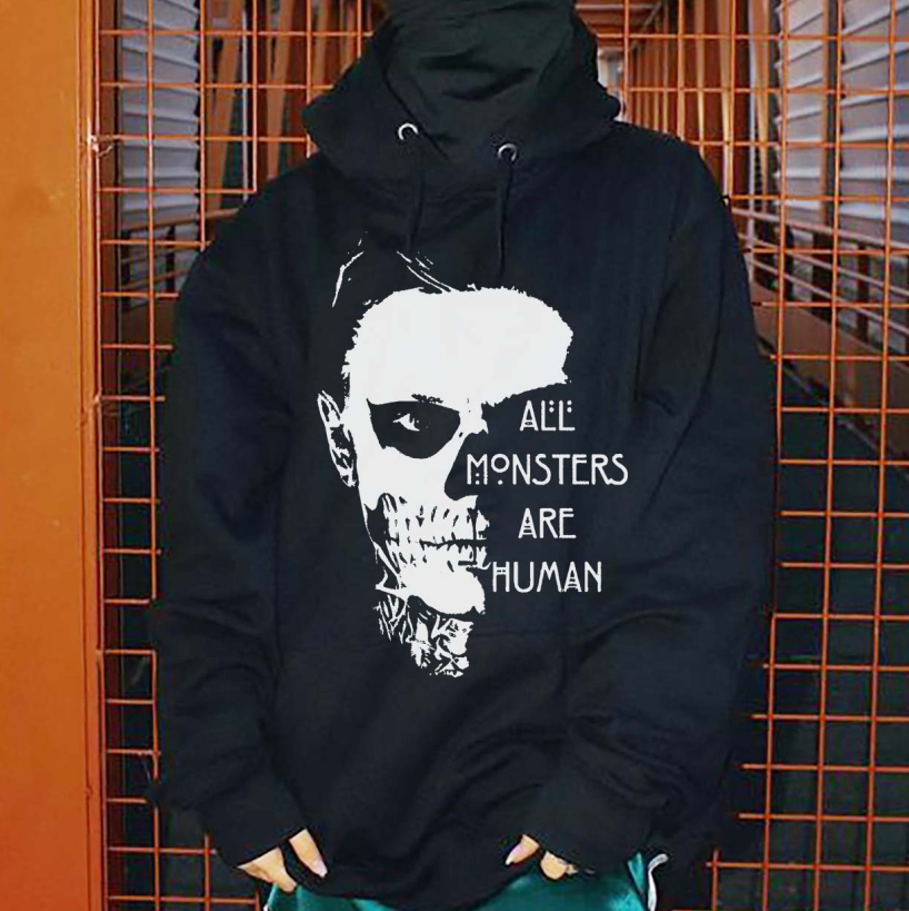 All Monsters Are Human Printed Men's Casual Hoodie
