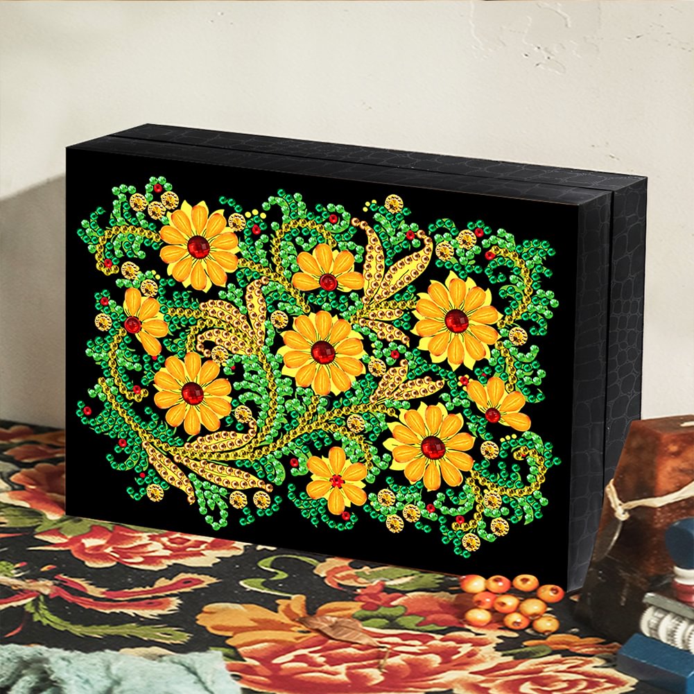 DIY Resin Flower Jewelry Box SpecialShaped Diamond Painting Storage