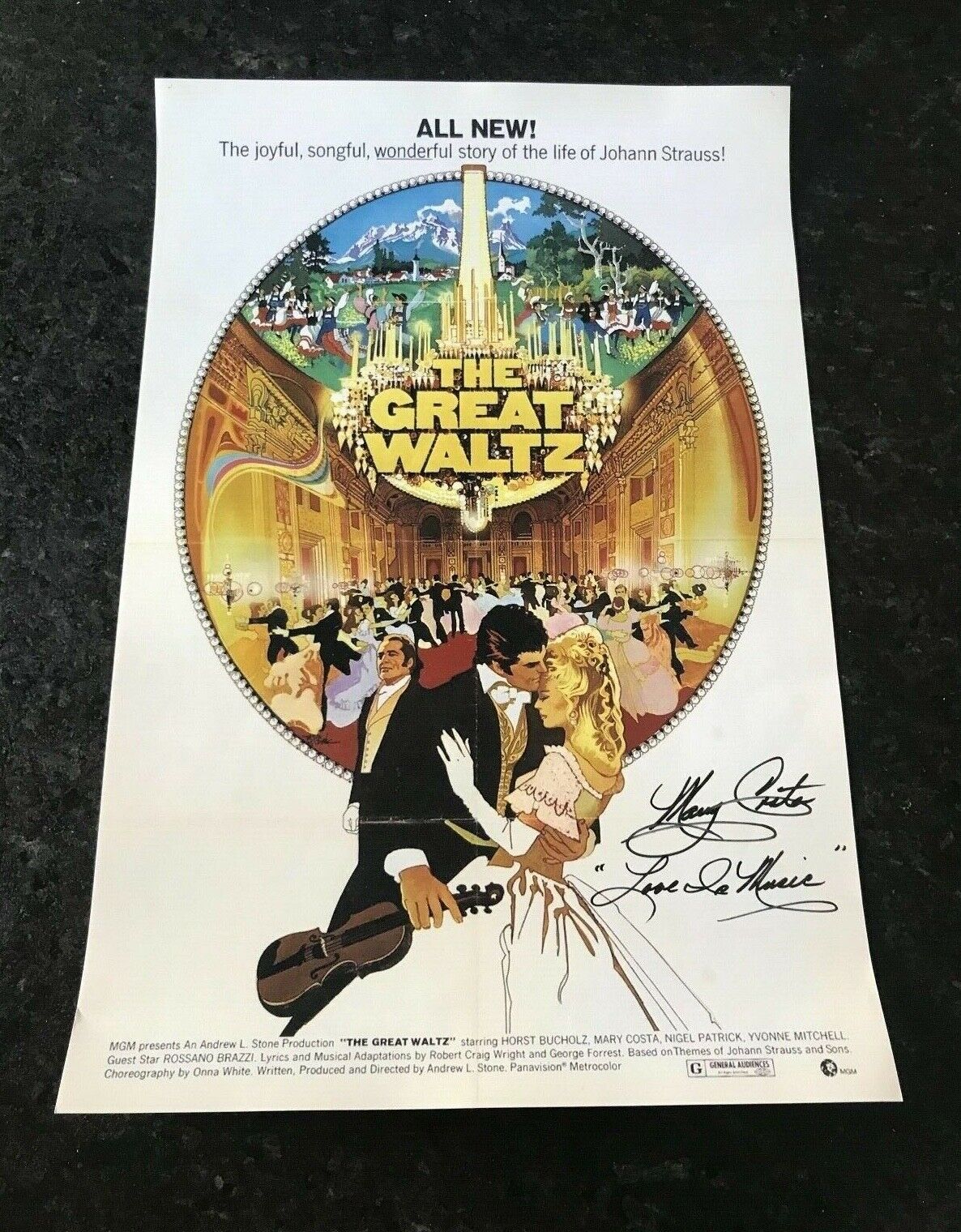 * MARY COSTA * signed autographed 12x18 poster * THE GREAT WALTZ * COA 1