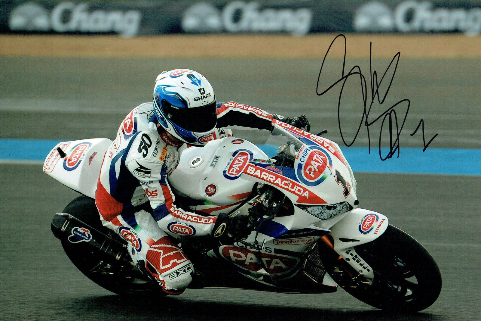 Sylvain GUINTOLI SIGNED Autograph World Superbikes HONDA 12x8 Photo Poster painting AFTAL COA